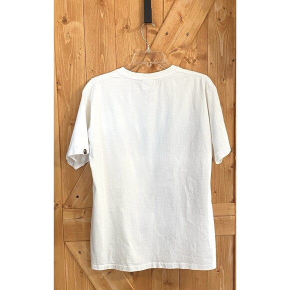 A Bathing Ape BAPE Hexagram College Tee White Blue Mens Large T-Shirt - Picture 4 of 12